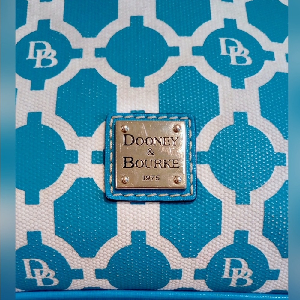 Dooney & Bourke Teal and White Satchel - Picture 2 of 9